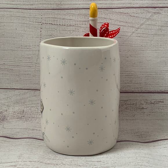 Rae Dunn North Pole Christmas Coffee Mug with Pole Spoon Ho Ho Ho Snowflake - Picture 4 of 13